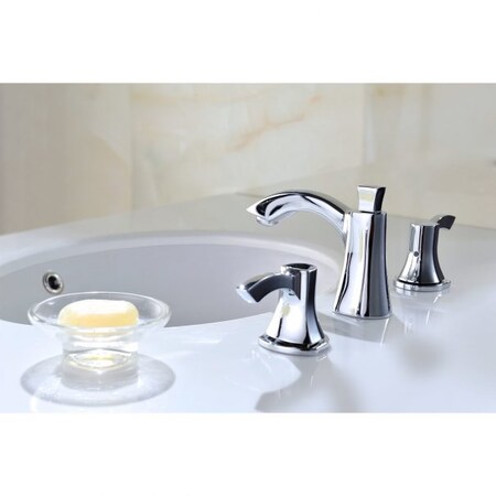 Anzzi Sonata 8" Widespread Mid-Arc Bathroom Faucet, Polished Chrome L-AZ015